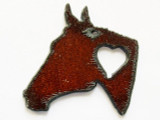 Horse Head w/Heart - Rustic Iron Pendant (IR138)