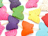 Multi-Color Butterfly Howlite Gemstone Beads 40mm (GS2049)