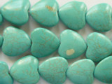 Turquoise Magnesite Heart Beads 10mm (GS2109)