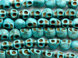 Turquoise Magnesite Skull Gemstone Beads 12-13mm (GS2062)