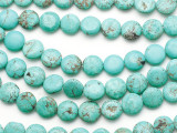 Turquoise Howlite Round Tabular Gemstone Beads 12mm (GS2117)