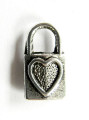 Heart Lock - Pewter Charm (PW1070)