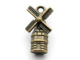 Brass Windmill - Pewter Pendant 16mm (PW1085)