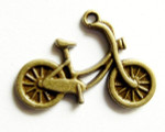 Brass Bicycle - Pewter Pendant 25mm (PW1043)
