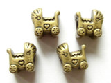 Brass Pewter Bead - Baby Buggy 12mm (PB181)