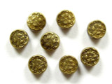Brass Pewter Bead - Ornate Coin 6mm (PB187)