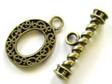 Brass Pewter Oval Toggle Clasp 32mm (PB252)