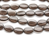Smoky Quartz Oval Tabular Gemstone Beads 20mm (GS2280)