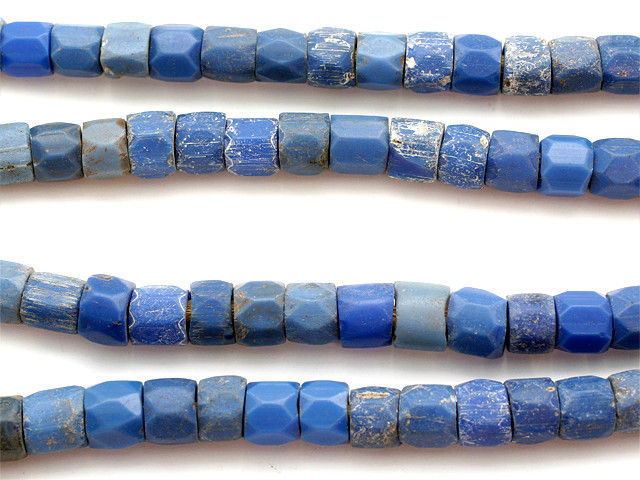 Slender Long Sapphire Russian Beads from the African Trade