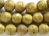 Rustic Brass Round Beads 15mm - Ghana (ME269)