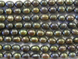 Jeweltone Metallic Irregular Oval Pearl Beads 7mm (PRL34)