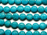 Turquoise Howlite Round Tabular Gemstone Beads 15mm (GS2458)