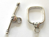 Pewter Heart Toggle 13mm (PB323)