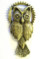 Brass Owl - Steampunk Pewter Pendant 43mm (PW637)