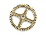 Brass Gear - Steampunk Pewter Pendant 24mm (PW640)