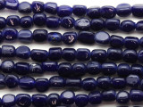 Navy Blue Triangular Glass Beads 5-7mm (JV598)