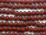 Brick Red Irregular Round Glass Beads 6-7mm (JV668)