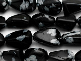Snowflake Obsidian Large Nugget Gemstone Beads 20-25mm (GS2572)