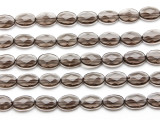 Smoky Quartz Faceted Oval Tabular Gemstone Beads 13-14mm (GS2545)