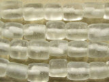 Frosty Clear Cylinder Recycled Glass Beads 14mm - Indonesia (RG526)
