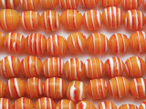 Yellow Orange Striped Glass Beads 10-11mm (JV707)