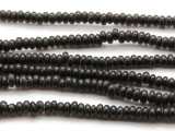 Black Rondelle Glass Beads 5-7mm (JV730)