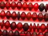 Old Red Faceted Vaseline Beads 16mm (AT32)