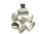 Shell & Sterling Silver Pendant 60mm (AP707)