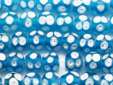Transparent Blue Javanese Glass Beads 17-18mm (JV123)
