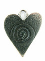 Heart w/Spiral - Pewter Pendant (PW36)