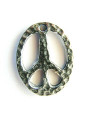 Hammered Peace Sign - Pewter Pendant (PW43)