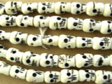 Skull Carved Bone Beads Mala 9mm (B9045)