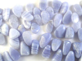 Blue Lace Agate Petal Nugget Gemstone Beads 25mm (GS2755)