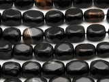 Black Onyx Faceted Block Gemstone Beads 14-18mm (GS2811)