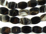 Black Agate Oval Tabular Gemstone Beads 20mm (GS2835)
