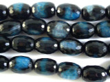 Teal Fire Agate Faceted Barrel Gemstone Beads 17mm (GS2898)