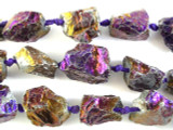 Purple Electroplated Quartz Nugget Gemstone Beads 14-31mm (GS2928)