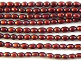 Burgundy Rice Pearl Beads 3mm (PRL132)