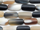Rounded Rectangle Tabular Water Buffalo Horn Beads 32-40mm (HN33)