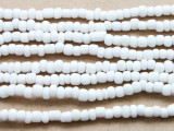 White Glass Beads - 44" strand (JV9033)