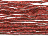 Small Red Glass Beads - 44" strand (JV9040)