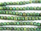 Variegated Green Metallic Potato Pearl Beads 7mm (PRL107)