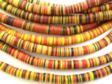 Yellow, Red & Black Vinyl Disc Beads 5mm (VY53)
