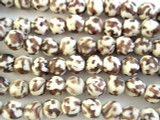 Purple & White Marbled Recycled Glass Beads 12mm - Africa (RG539)