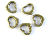 Brass Pewter Bead - Open Heart 13mm (PB344)