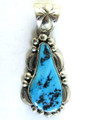 Sterling Silver & Turquoise Native American Pendant 44mm (AP1197)