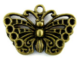 Brass Butterfly - Pewter Pendant 25mm (PW1112)