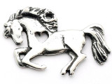 Running Horse w/Heart - Pewter Pendant (PW656)