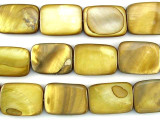 Golden Rectangular Shell Beads 19mm (SH472)