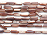 Mauve Rectangular Tube Shell Beads 12mm (SH473)